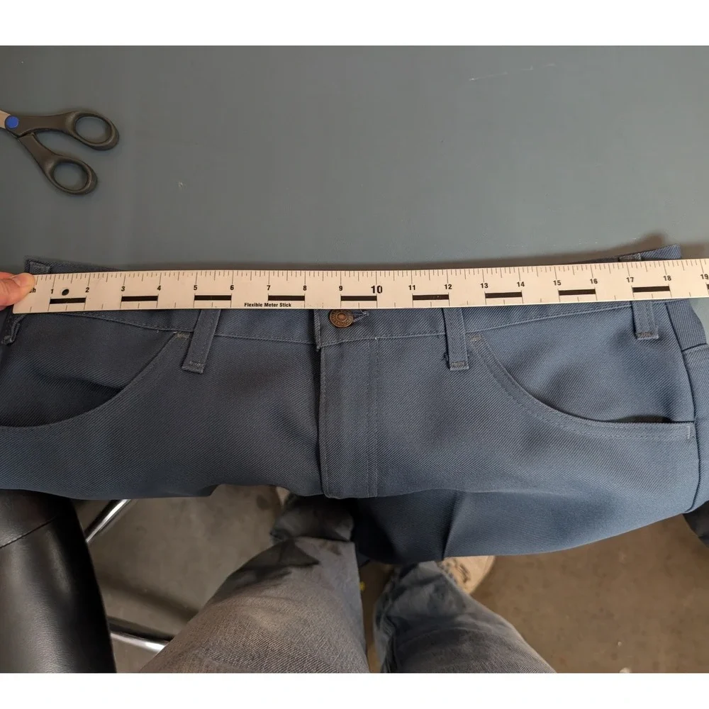 Vintage Levis Sta-Prest Action Slacks Mens 37x33 Slate Blue Straight Leg Pants